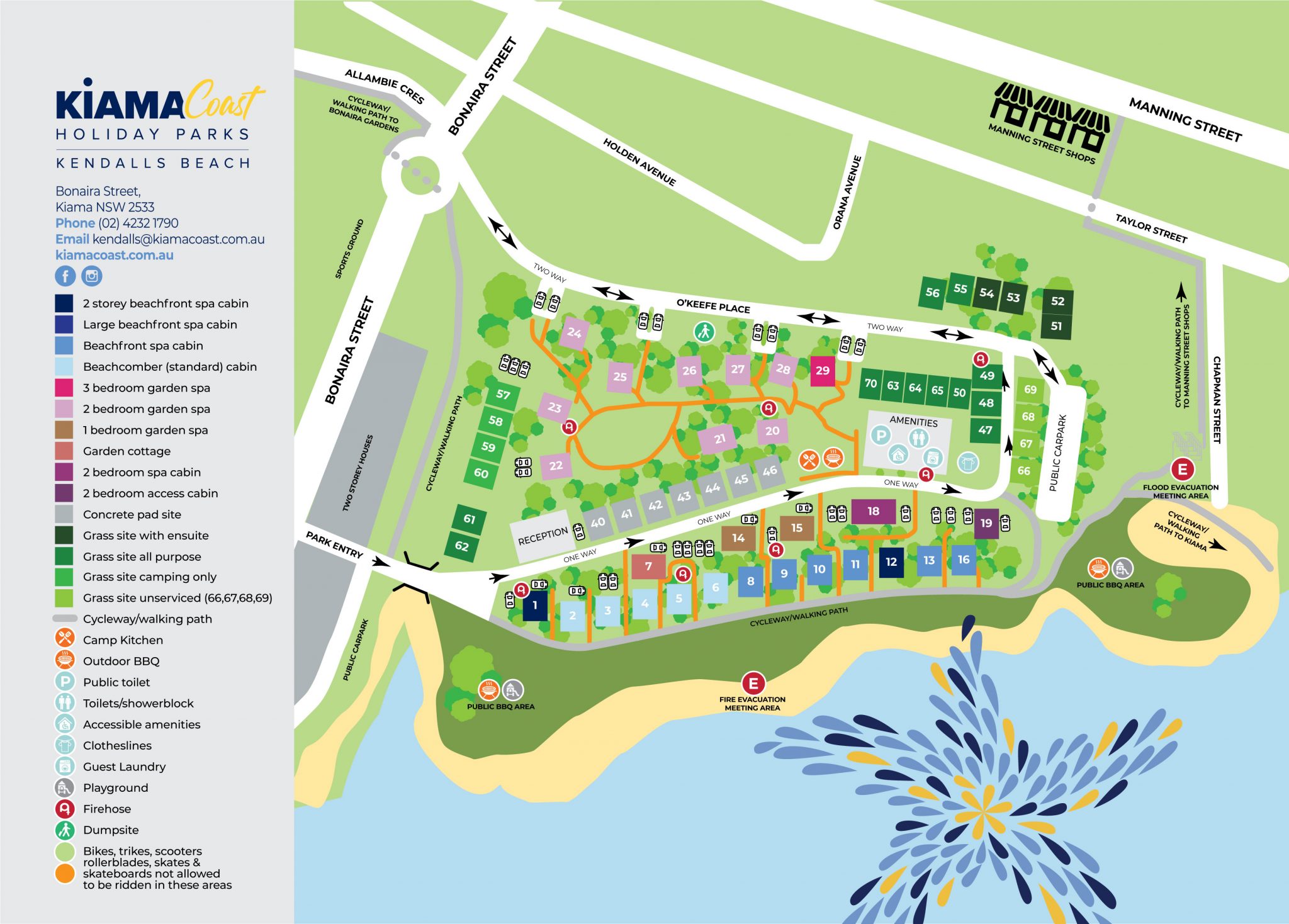 Park Map Kendalls Beach Holiday Park